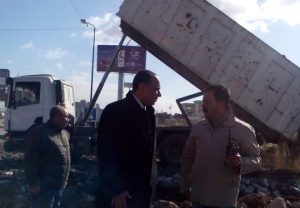 السكرتير العام المساعد بالمحافظة يوجه بسرعة رفع المخلفات بمدخل الإسكندرية الزراعي