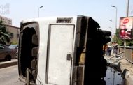 اصابة 9 أشخاص فى حادث انقلاب أتوبيس بمنطقة أوسيم