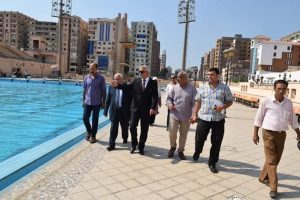 مبارك يتفقد المجمع الأوليمبى للرياضات المائية بجامعة المنوفية