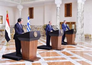 نص كلمة السيد الرئيس في المؤتمر الصحفي المشترك مع رئيس قبرص ورئيس وزراء اليونان