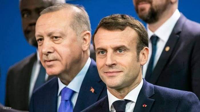 ماكرون وأردوغان في مؤتمر برلين بشأن ليبيا
