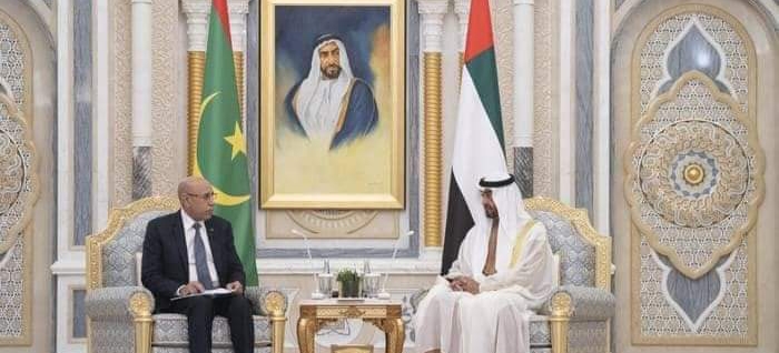 الشيخ محمد بن زايد يجري مباحثات مع رئيس موريتانيا بالإمارات