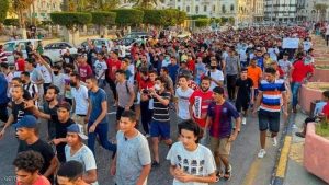جانب من المظاهرات في طرابلس خطف محتجين خلال مظاهرات مناهضة لحكومة السراج