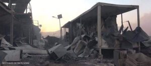 النيران تلتهم أكبر مخيم للاجئين في أوروبا بسبب الحريق