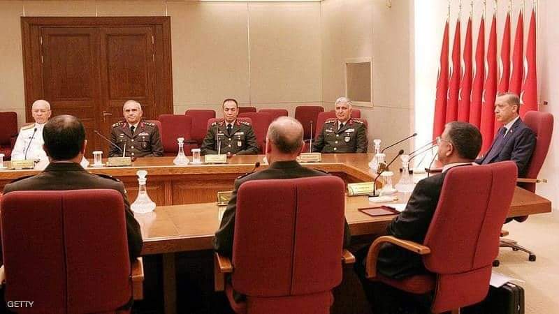 أردوغان خلال اجتماع المجلس العسكري الأعلى.