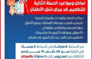 مواعيد وأماكن تطعيم الحملة القومية ضد شلل الأطفال للمصريين والأجانب