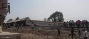صورة من موقع حادث القطار في طوخ