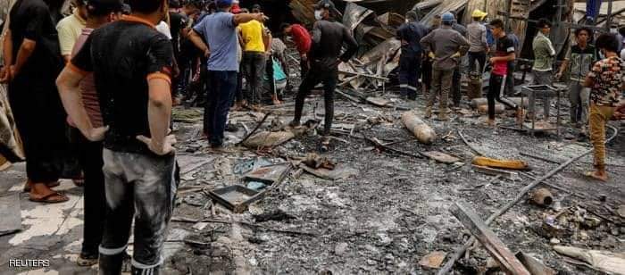 العراق.. آثار الدمار الذي خلفه الحريق في مستشفى الإمام الحسين