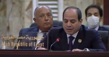 كلمة الرئيس عبد الفتاح السيسي خلال أعمال مؤتمر بغداد للتعاون والشراكة ببغداد.