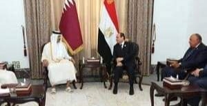 السيسي وأمير قطر يتفقان على أهمية تعزيز العلاقات
