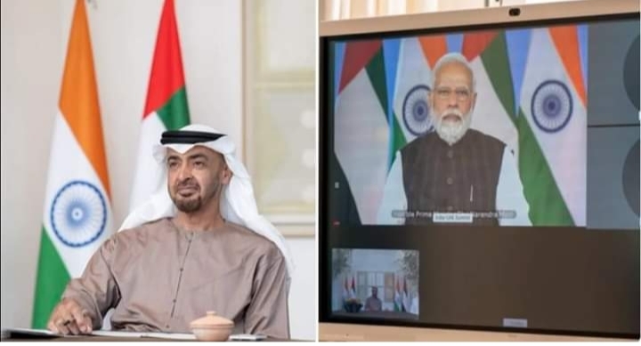 آل نهيان عبر الاتصال المرئي توقيع اتفاقية الشراكة الاقتصادية الشاملة بين دولة الإمارات والهند