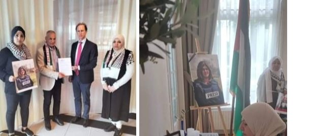 بالصور وفد إعلامي عربى يسلم الخارجية الهولندية بيان تنديد بواقعة قتل شيرين أبو عاقلة