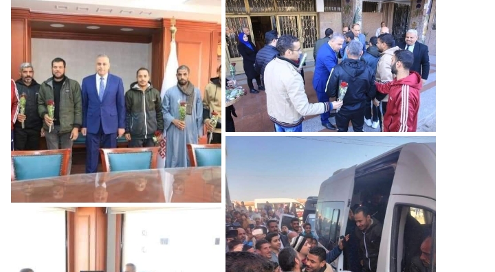 محافظ سوهاج يستقبل المواطنين الـ 6 المحتجزين بعد نجاح جهود السلطات المصرية في إعادتهم