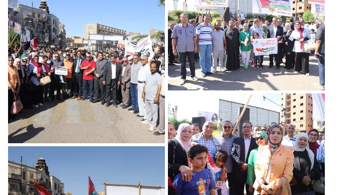 مسيرة لجامعة جنوب الوادي لدعم الشعب الفلسطيني وتأييد قرارات القيادة السياسية