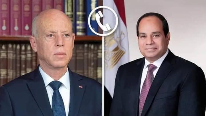 السيد الرئيس يتلقى أتصالا هاتفيا من الرئيس التونسي لتهنئة بفوزة بالأنتخابات الرئاسية