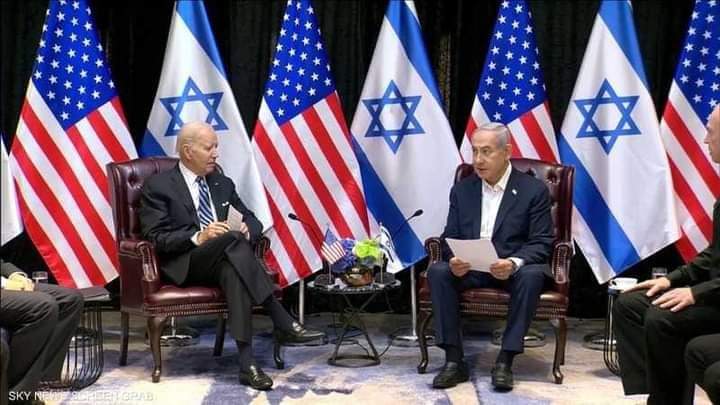 جو بايدن ورئيس الوزراء الإسرائيلى بنيامين نتنياهو اتصالا هاتفيا بشأن غزة