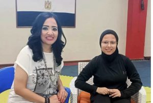 البطلة هاجر السيد مع الإعلامية إيمان تركى فى برنامج هى والمستحيل