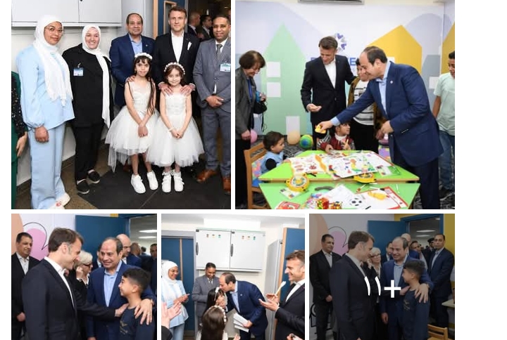 الرئيسان المصرى والفرنسى يتفقدان مصابى العدوان الإسرائيلي على غزة
