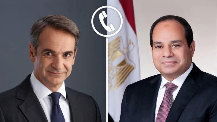 الرئيس السيسى يتلقى اتصالاً هاتفياً من رئيس الوزراء اليوناني 