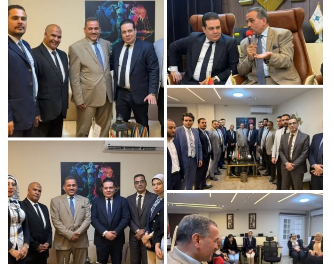 وفد نقابة محامي جنوب الجيزة يزور شركة التميز للمحاماة ويبحث سبل التعاون المشترك