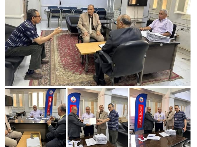 فرع منظمة الضمير العالمي لحقوق الانسان باسيوط يقدمون التهنئة لمدير الادارة الصحية بالقوصية