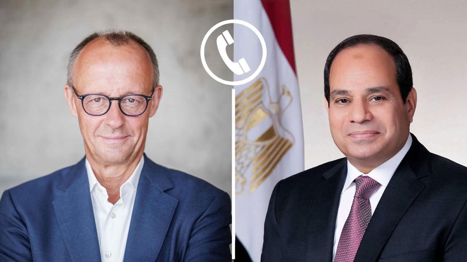 الرئيس السيسى يتصل هاتفيا بالمستشار الألمانى 