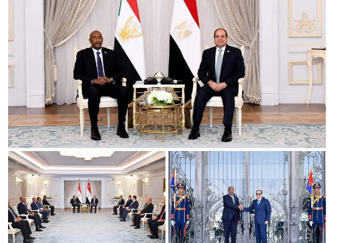 الرئيس السيسى يستقبل الفريق البرهان رئيس مجلس السيادة السودانى