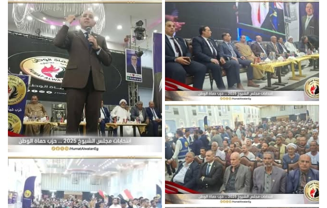 حزب حماة الوطن ينظم لقاءاً جماهيرياً بقنا دعماً لمرشحه في انتخابات مجلس الشيوخ 2025