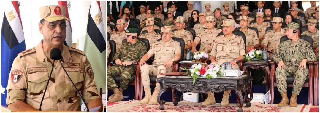 الفريق أول عبد المجيد صقر يشهد تنفيذ المرحلة الرئيسية للتدريب المصرى / الأمريكى المشترك النجم الساطع