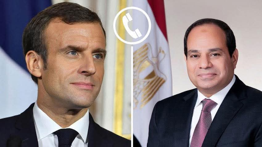 الرئيس السيسى يجري اتصالا هاتفيا بالرئيس الفرنسي ماكرون