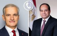 الرئيس السيسى يتلقى اتصالاً هاتفياً من رئيس الوزراء النرويجى