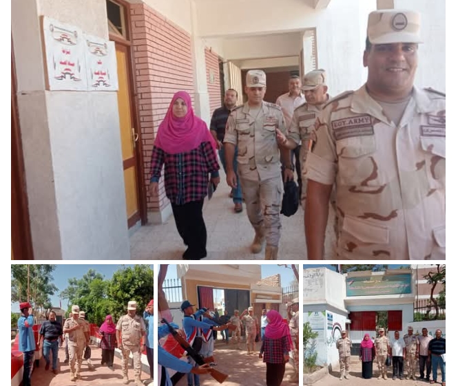 مساعد الحاكم العسكري بقنا فى زيارة لمدرسة الوقف الثانوية الصناعية العسكرية