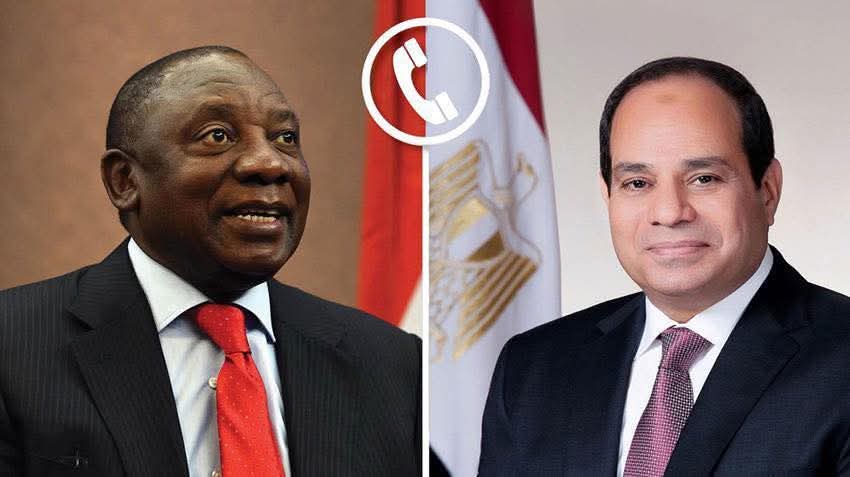 الرئيس السيسى يجري اتصالا هاتفيا بالرئيس الجنوب أفريقي 