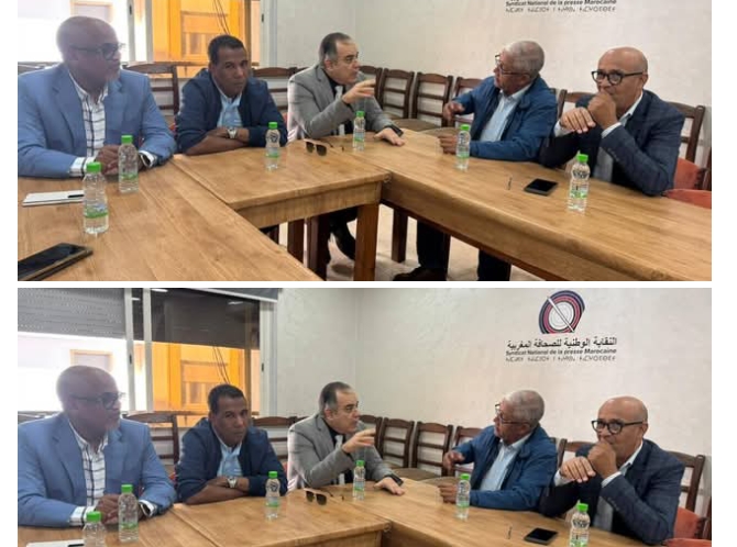 بالصور وفد مؤسسة رسالة السلام يلتقى مع رئيس النقابة الوطنية للصحافة المغربية