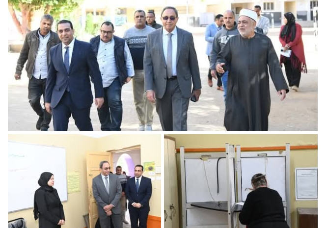 محافظ قنا يواصل جولاته الميدانية لمتابعة سير العملية الانتخابية لليوم الثاني
