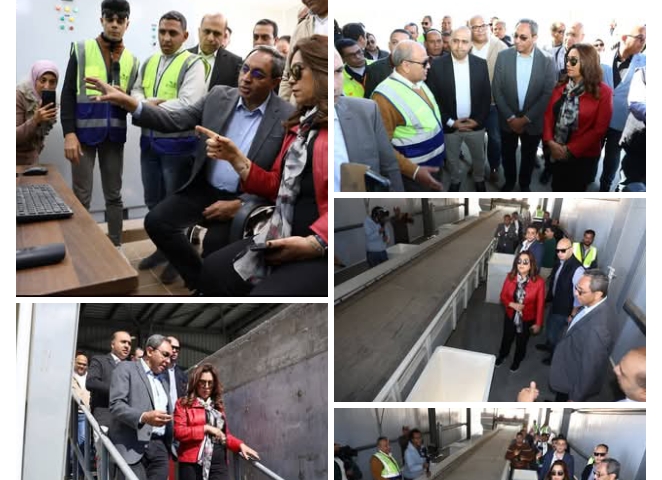 وزيرة التنمية المحلية والقائم بأعمال وزير البيئة ومحافظ قنا يتفقدان مشروع مصنع المعالجة الميكانيكية والبيولوجية