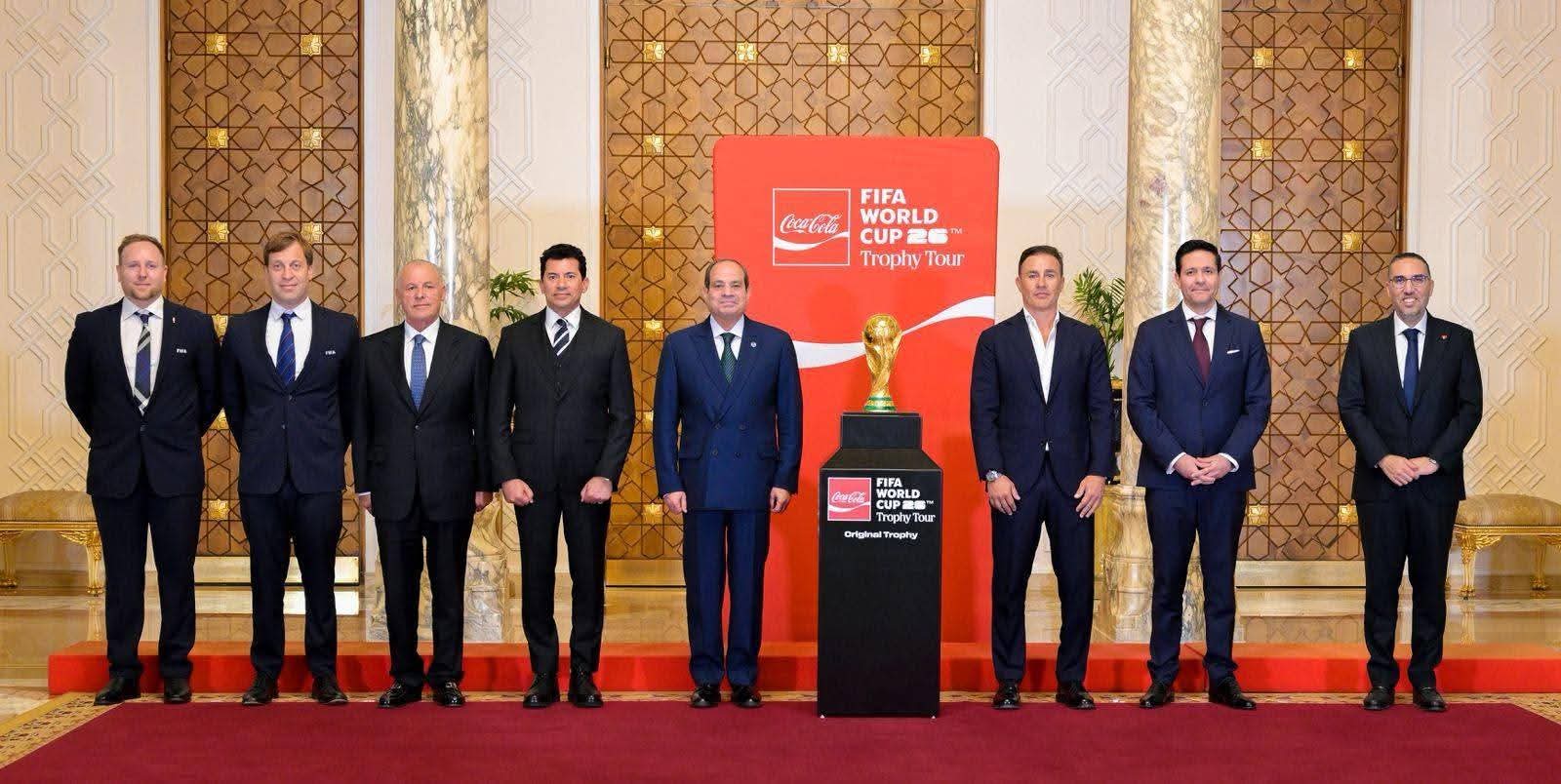 الرئيس السيسى استقبل اليوم وفد فيفا أثناء الجولة الترويجية لكأس العالم