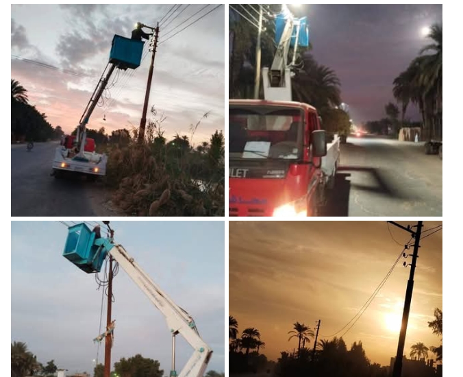 محافظ قنا يوجه بصيانة الإنارة بطريق 