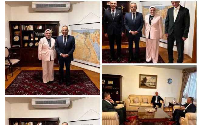 صور ... السفير المصري في بودابست يستقبل وفد مؤسسة رسالة السلام العالمية ويشيد بمشروعها الفكري المستنير