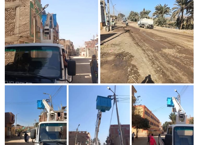 إنارة مداخل القرى والمقابر بنجع الجربة والشقيفي بنجع حمادي قنا / ممدوح السنبسي   أكد الدكتور خالد عبدالحليم، محافظ قنا، أن المحافظة تعمل جاهدة على تحسين مستوى منظومتي الإنارة والنظافة بكافة القرى والمراكز، بما يضمن تحقيق حياة كريمة للمواطنين.  وأشار محافظ قنا، إلى أن هذه الأعمال تمثل أولوية قصوى في خطة العمل اليومية، لما لها من تأثير مباشر على الصحة العامة وسلامة المواطنين على الطرق، موجهًا بضرورة المتابعة الميدانية المستمرة ورفع كفاءة الخدمات المقدمة لتعزيز المظهر الحضاري اللائق وفق رؤية الدولة للتنمية المحلية المستدامة.  ومن جانبه، تابع سيد تمساح، رئيس الوحدة المحلية لمركز ومدينة أبوتشت، مع رؤساء الوحدات القروية، سلسلة من الأعمال الميدانية المكثفة، حيث شملت الجهود نظافة وتمهيد طريق 
