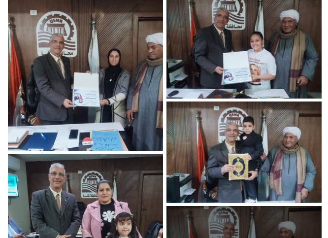 وكيل تعليم قنا يكرم الطلاب الحاصلين علي المركز الثالث بالمديرية بمدرسة الدكتور يوسف إسماعيل الابتدائية