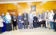 نائب رئيس الجامعة لشئون خدمه المجتمع وتنميه البيئه يشهد لقاء نائب مدير مركز الجوده مع أعضاء هيئة التدريس ومنسقى المعايير المؤسسي والبرامحى بكليه التربيه جامعه المنوفيه