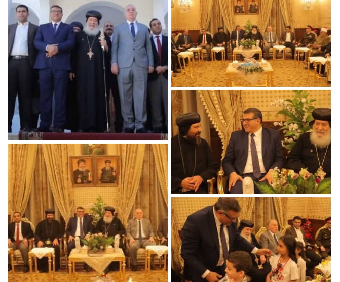 محافظ قنا ومدير الأمن يهنئان الأنبا شاروبيم بعيد القيامة بمطرانية قنا