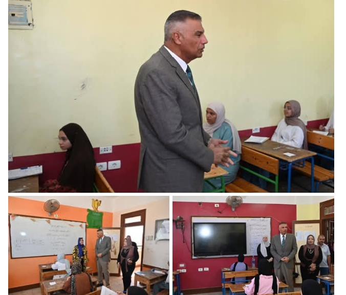 محافظ جنوب سيناء يتابع انتظام امتحانات الشهادة الإعدادية بمدرسة الزهور الإعدادية بنات بطور سيناء